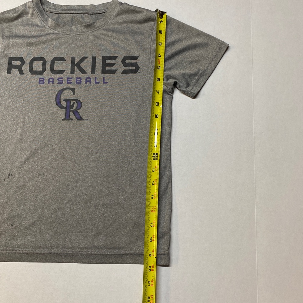 Kid’s Colorado Rockies Grey Baseball T-Shirt - Picture 5 of 6